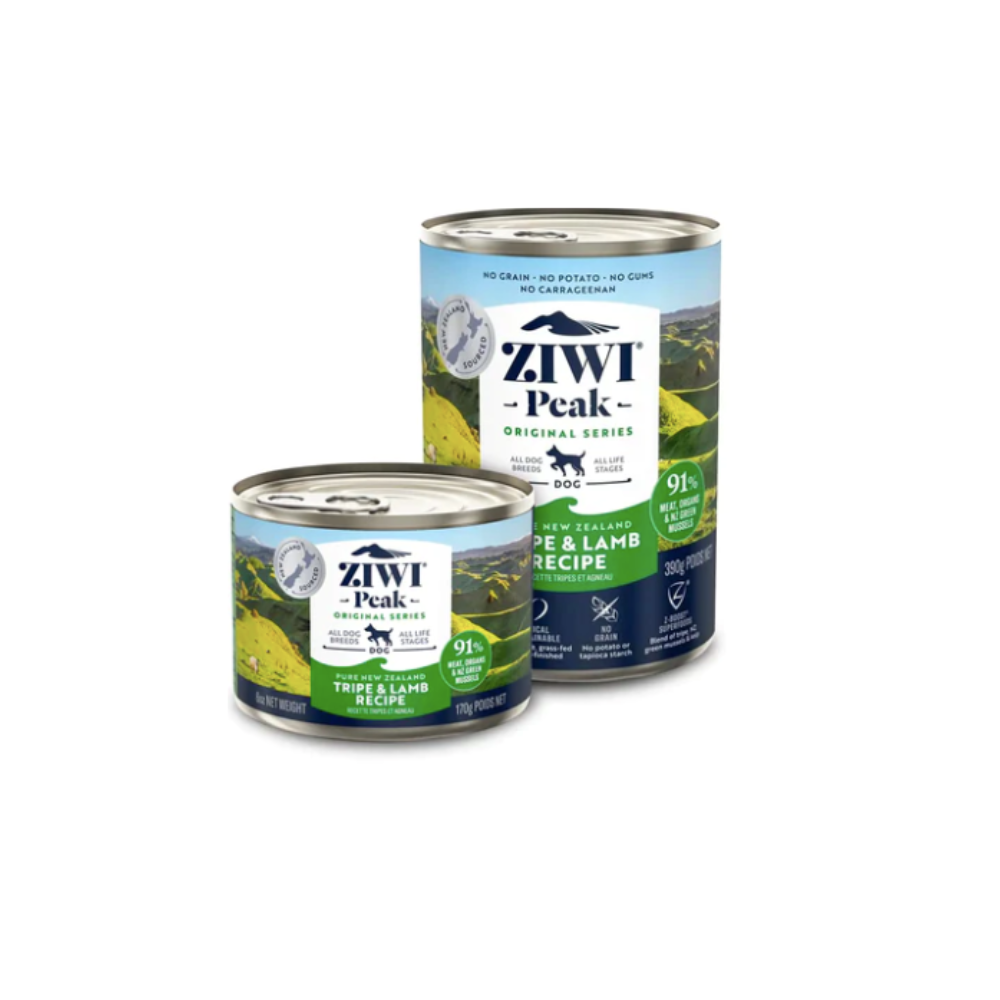 ZiwiPeak - 鮮肉狗罐頭系列 – 草胃及羊肉配方(170g x12) (390g x12)