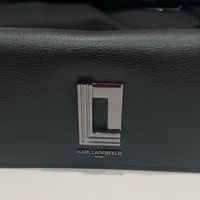 [S] KARL LAGERFELD LH3HR8BY LAFAYETTE WALLET ON CHAIN,BLACK/DK GUN, 196788861657 (SKL892)