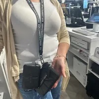 [S] KARL LAGERFELD LH3YE5BV MAYBELLE QUILTED SMALL ZIP WALLET,BLACK/GUNMETAL, 196788751859 (SKL893)