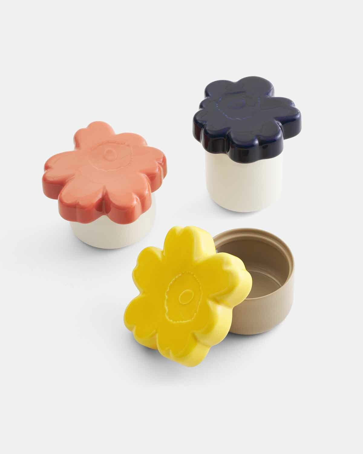 マリメッコUnikko 60Th Anniversary Collectible Marimekko 60th Anniversary Unikko Collectible Jar, yellow
