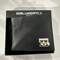 [S] KARL LAGERFELD LA3W0019 BI-FOLD KARL HEAD WALLET,BLACK, 196788754973 (SKL901)