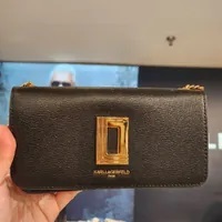 [S] KARL LAGERFELD LH3HR8BY LAFAYETTE WALLET ON CHAIN,BLACK/GOLD, 196788861664 (SKL904)