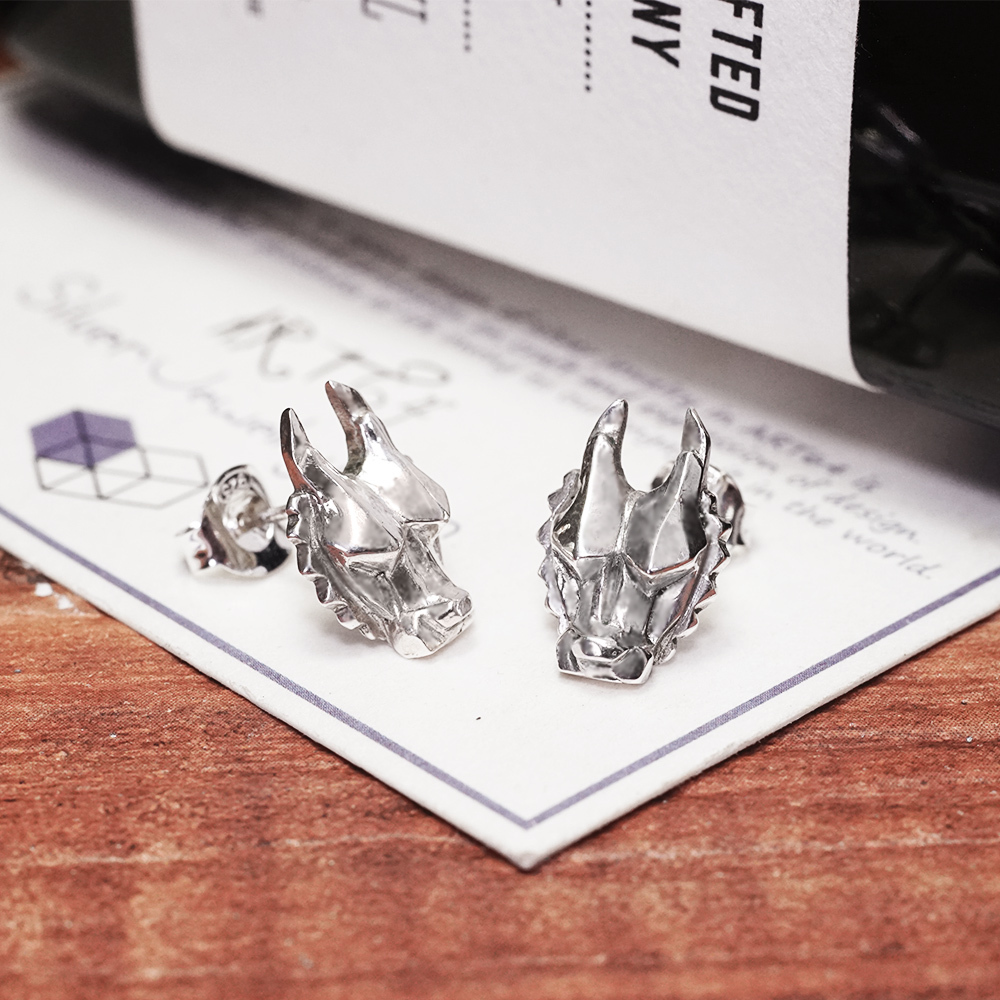 祥龍獻瑞 龍年 紀念耳環 925純銀耳環 針式 中性 男生耳環