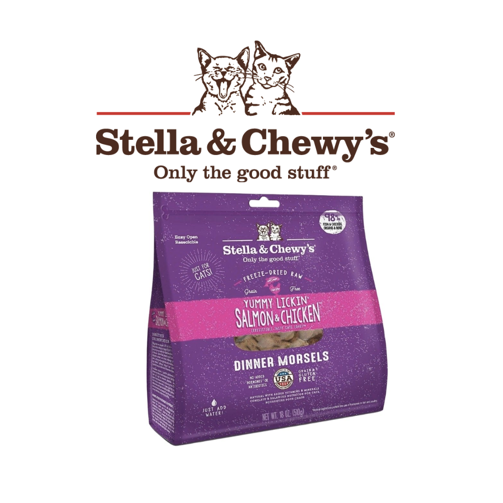 Stella & Chewy's - 美國凍乾貓用主糧 - 舔舌之選 (三文魚及雞肉配方) (3.5 oz/8 oz/18 oz)