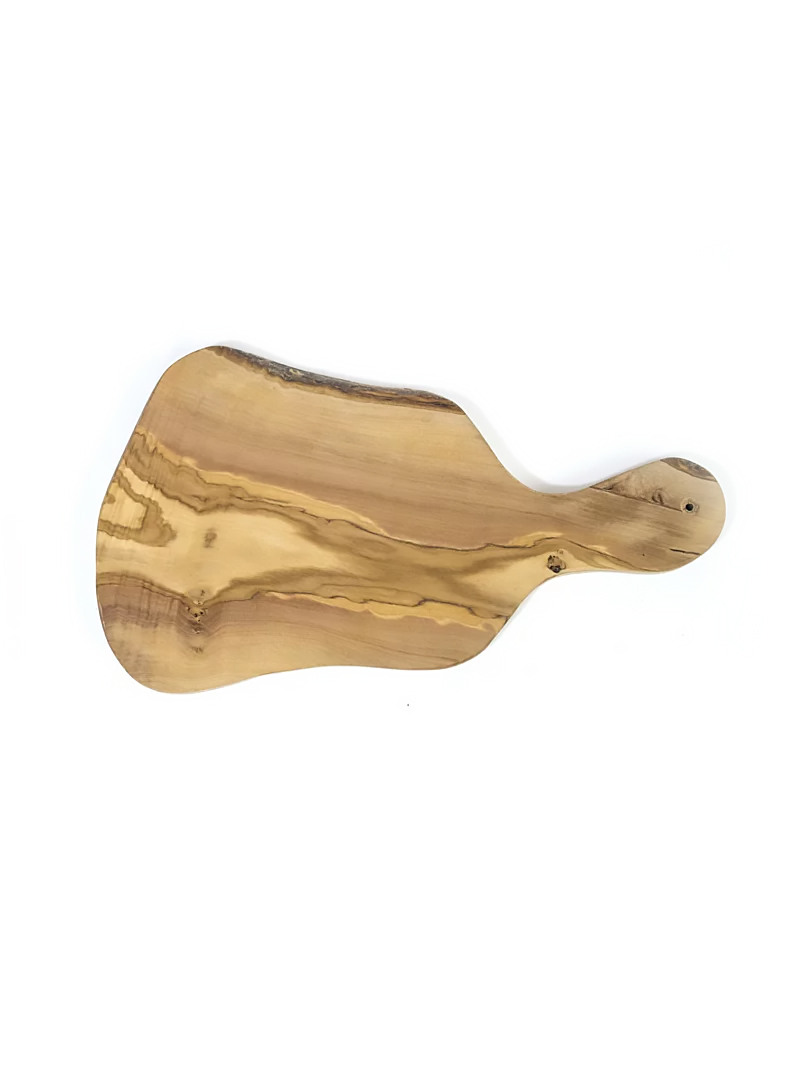 突尼西亞天然橄欖樹木手柄芝士併盤放置切板 Tunisia Natural Olive Wood Cutting Board with Handle  30cm / 件
