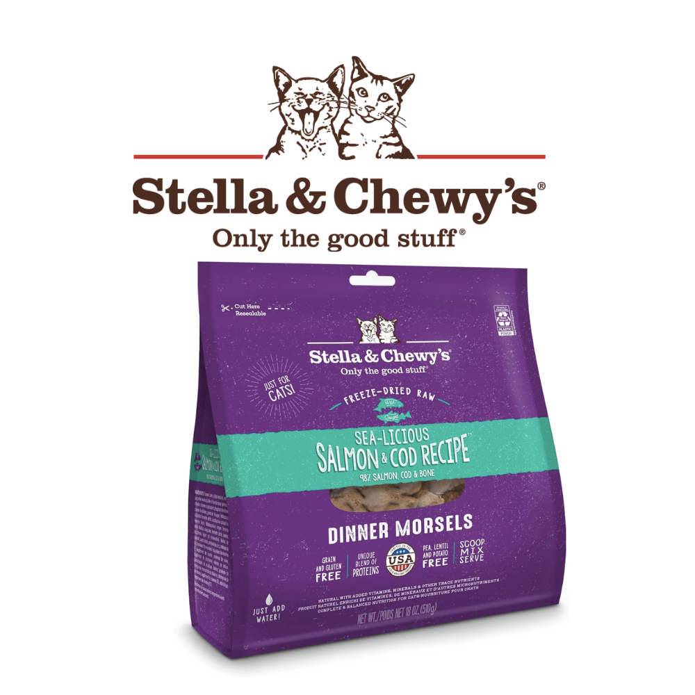 Stella & Chewy's - 美國凍乾貓糧 - 海洋伴侶 (三文魚及鱈魚配方) (3.5 oz / 8oz/18oz)