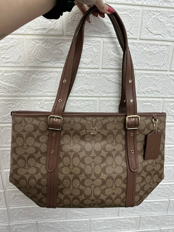 [S] COACH CN328 SIG ASHTON TOTE,IM/KHAKI/SADDLE, 196395081264 (SCO680)