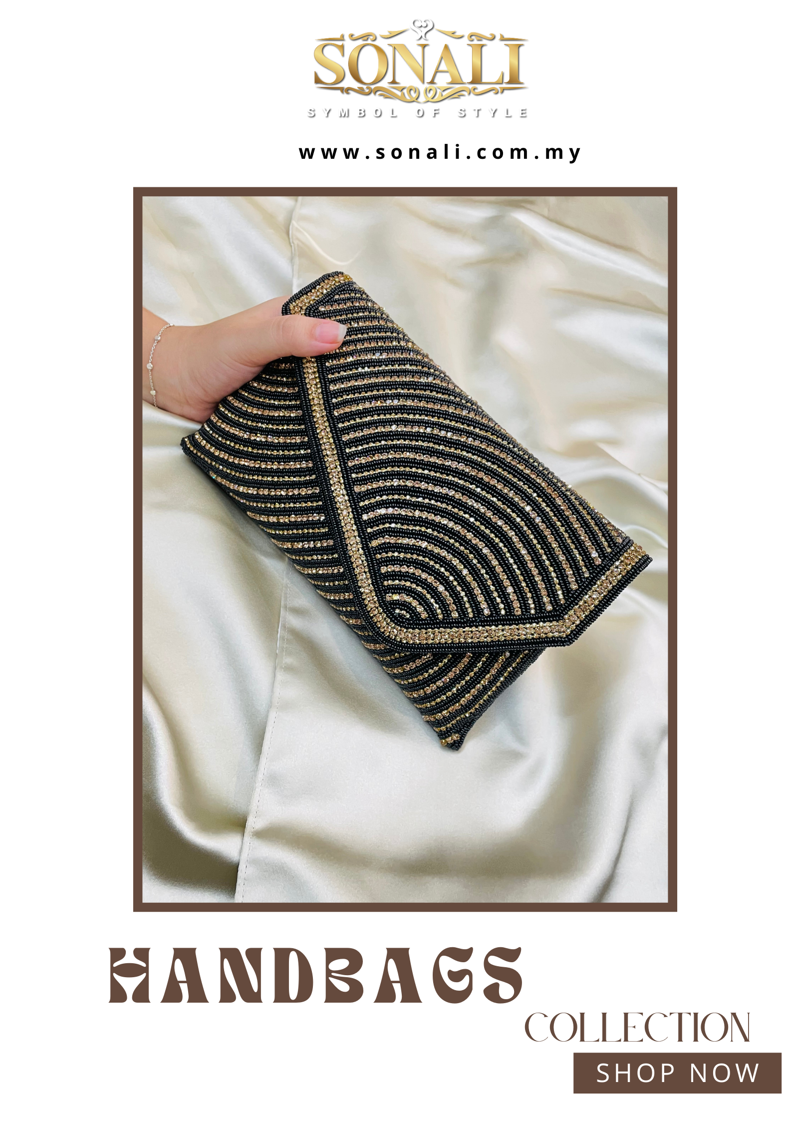 Sonali Premium Quality Hand Made Women's Glamorous Clutch - Ideal For Parties And Events