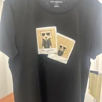[S] KARL LAGERFELD POLAROID LOGO TEE,BLACK, L0WH6023-BLK (SKL938)