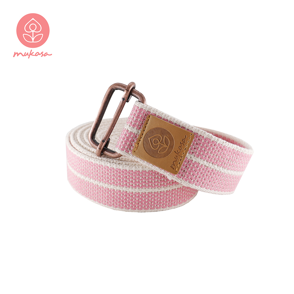 MUKASA 瑜珈伸展帶(莓果粉/點點款)-300cm   MUK-21562C