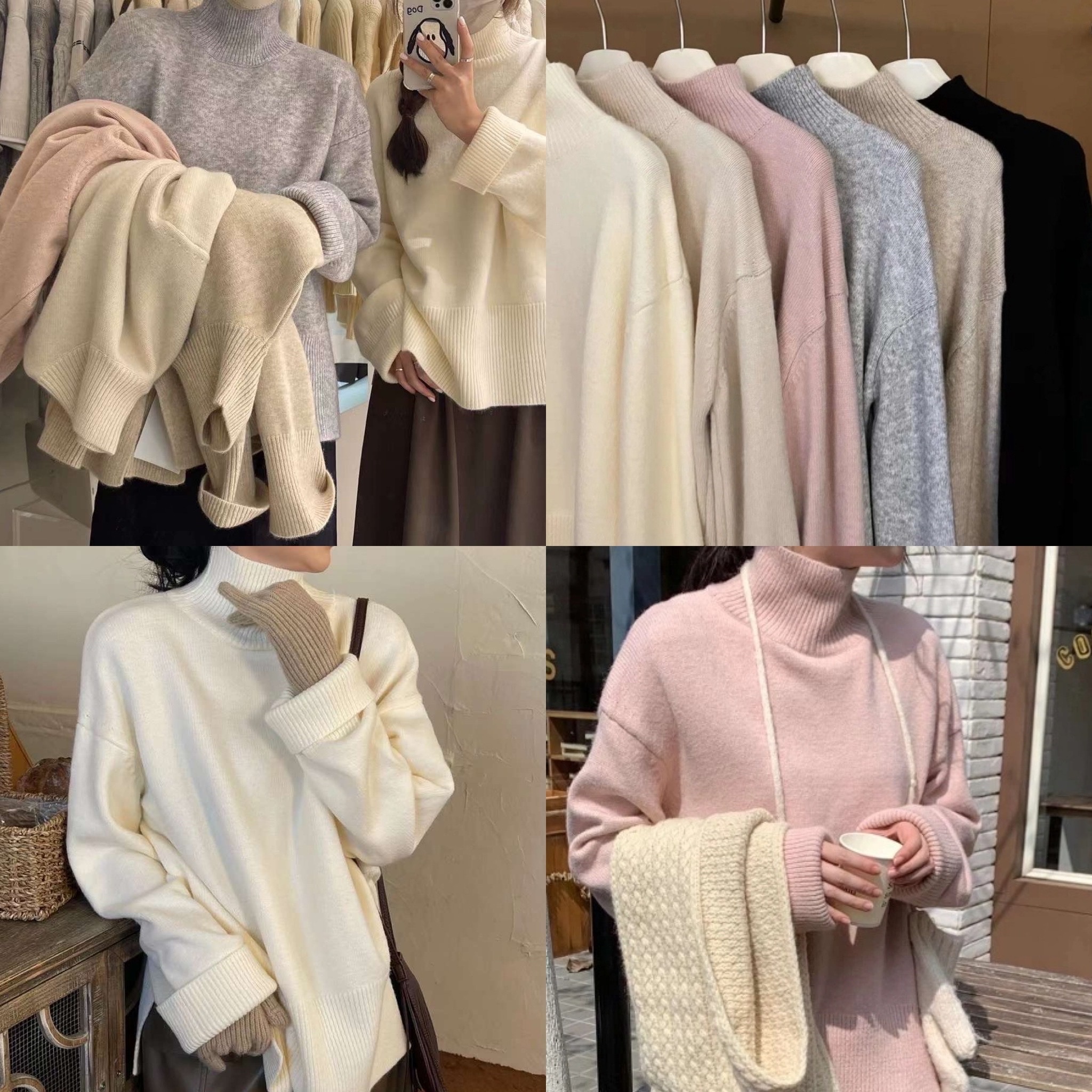 🇰🇷韓國柔軟羊毛寬版開衩上衣