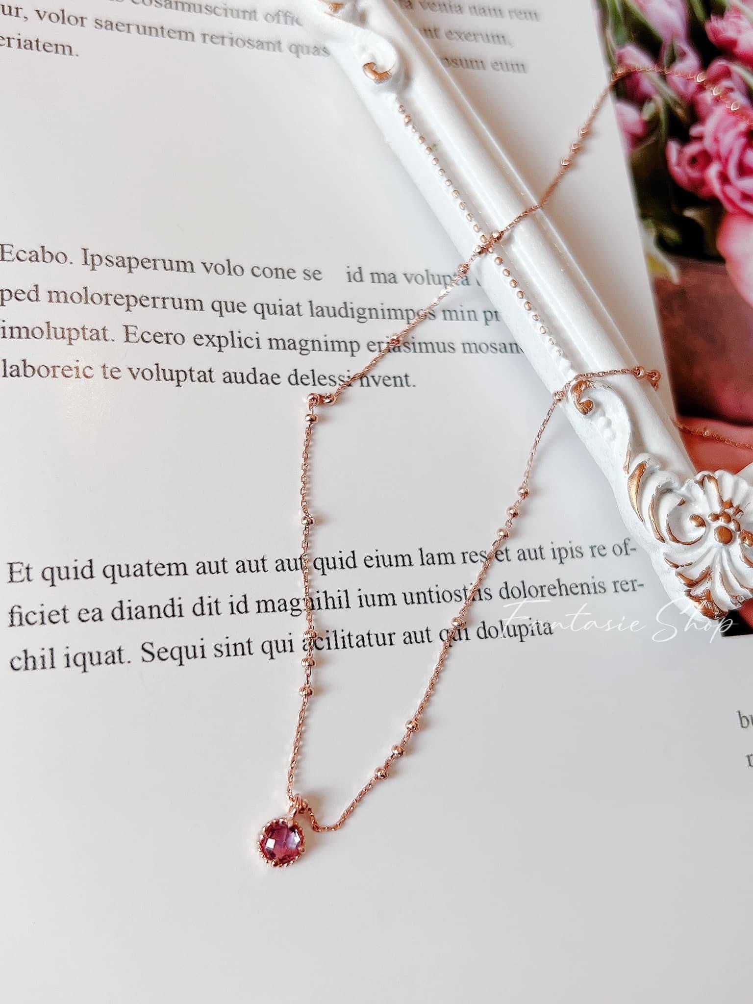 🇰🇷高質感輕珠寶飾品-紫石榴石項鍊