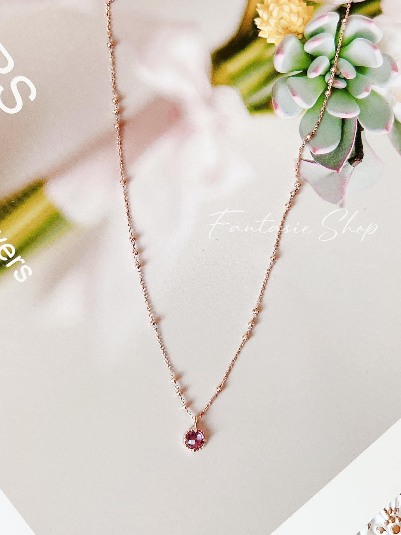 🇰🇷高質感輕珠寶飾品-紫石榴石項鍊