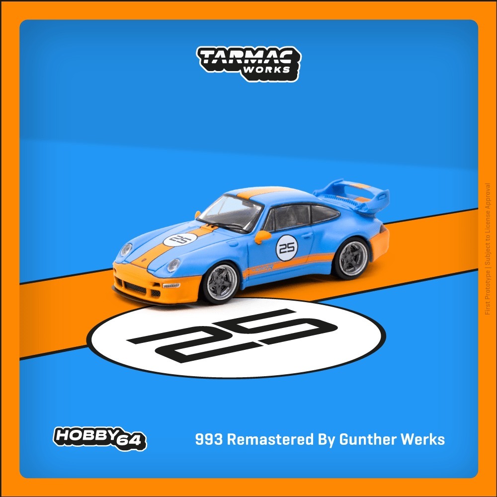Tarmac Works 1/64 993 Remastered By Gunther Werks Blue / Orange