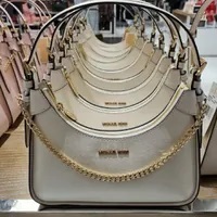 [S] MICHAEL KORS 35H3G3WL8L WILMA MD EW STR CHN SHLDR LEATHER,LT CREAM, 196237277183 (SMK805)