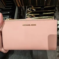[S] MICHAEL KORS 35F8GTVW0L JET SET TRAVEL LG DOUBLE ZIP WRISTLET LEATHER,PRIMROSE, 196163995816 (SMK807)