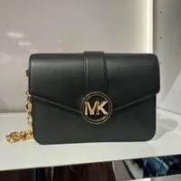 [S] MICHAEL KORS 35S2GNML2L CARMEN MEDIUM CONV SHOULDER BAG NON-LEATHER VEGAN MATERIAL,BLACK, 196163080307 (SMK808)