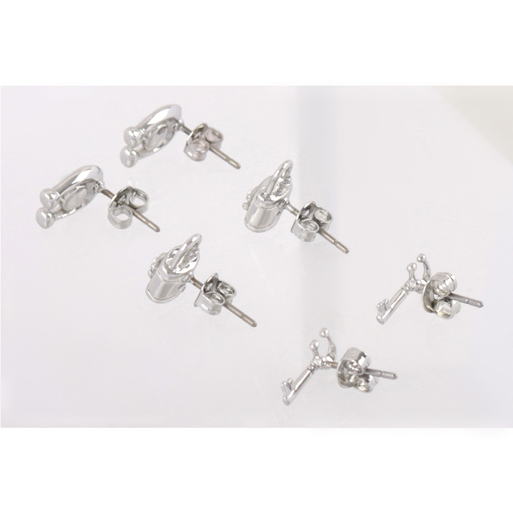 【COACH】玻璃珍珠C Logo/鎖頭/鑰匙造型耳環禮盒組(銀色) CO293 SLV