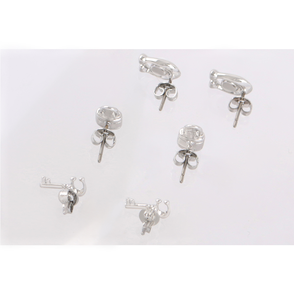 【COACH】玻璃珍珠C Logo/鎖頭/鑰匙造型耳環禮盒組(銀色) CO293 SLV