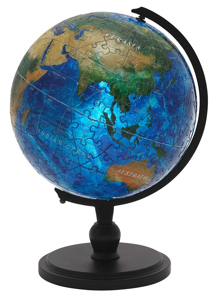 3D 球體拼圖 藍色地球 水族 (球體拼圖) (透明樹脂)