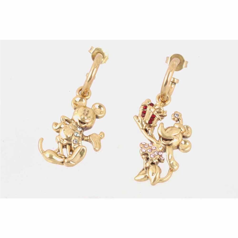 【COACH】Disney X Coach 節日米奇及米妮造型不對稱耳環(金色) CO485 GDMC