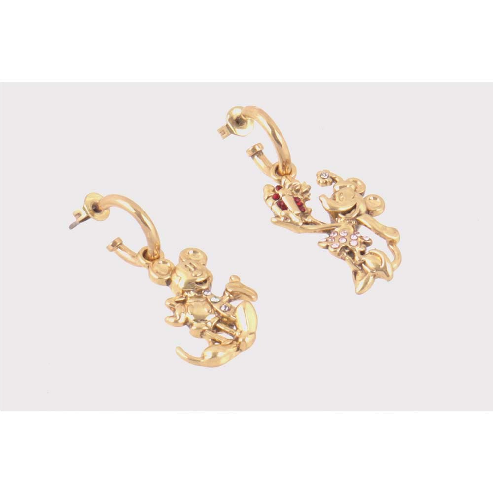 【COACH】Disney X Coach 節日米奇及米妮造型不對稱耳環(金色) CO485 GDMC