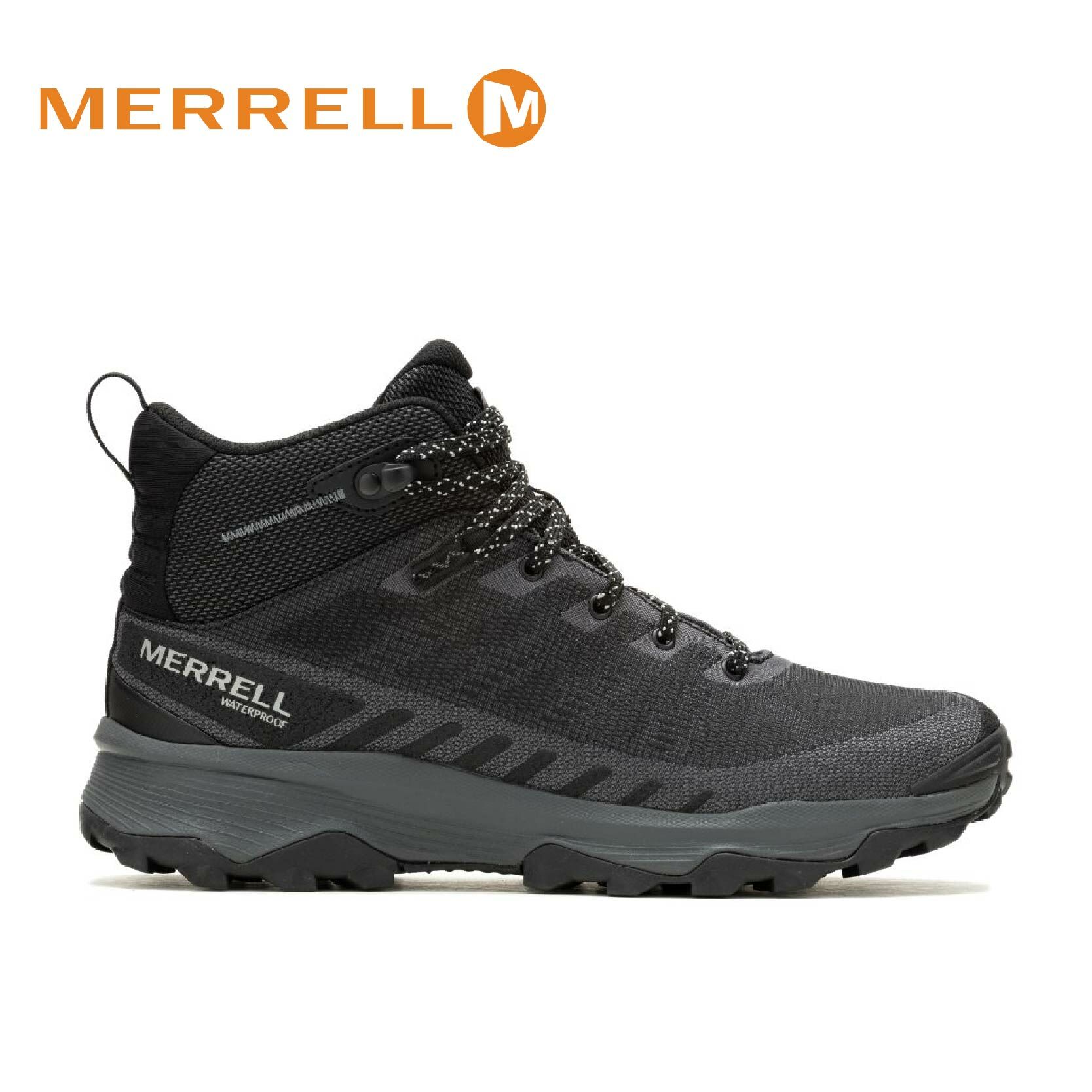 MERRELL 美國 SPEED ECO MID WATERPROOF 中筒防水健行鞋 黑 男款 登山/戶外/旅遊 32ML037537