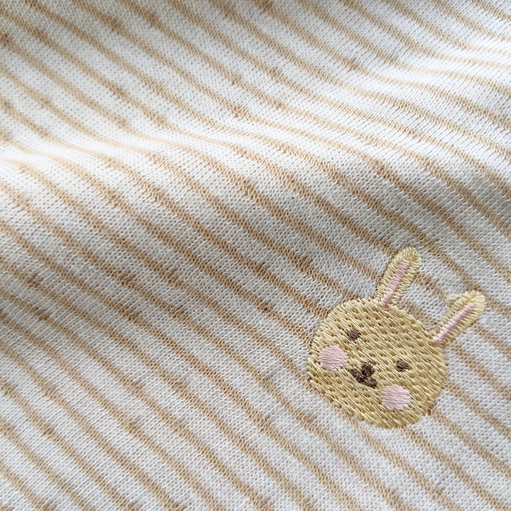 有機棉幼兒雙層彩拉克蘭袖長T-褐條 | 藍天畫布有機棉