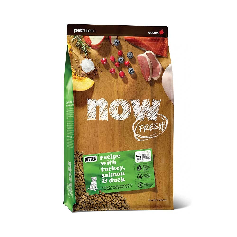 Now fresh 幼貓貓糧(火雞, 三文魚, 鴨肉)