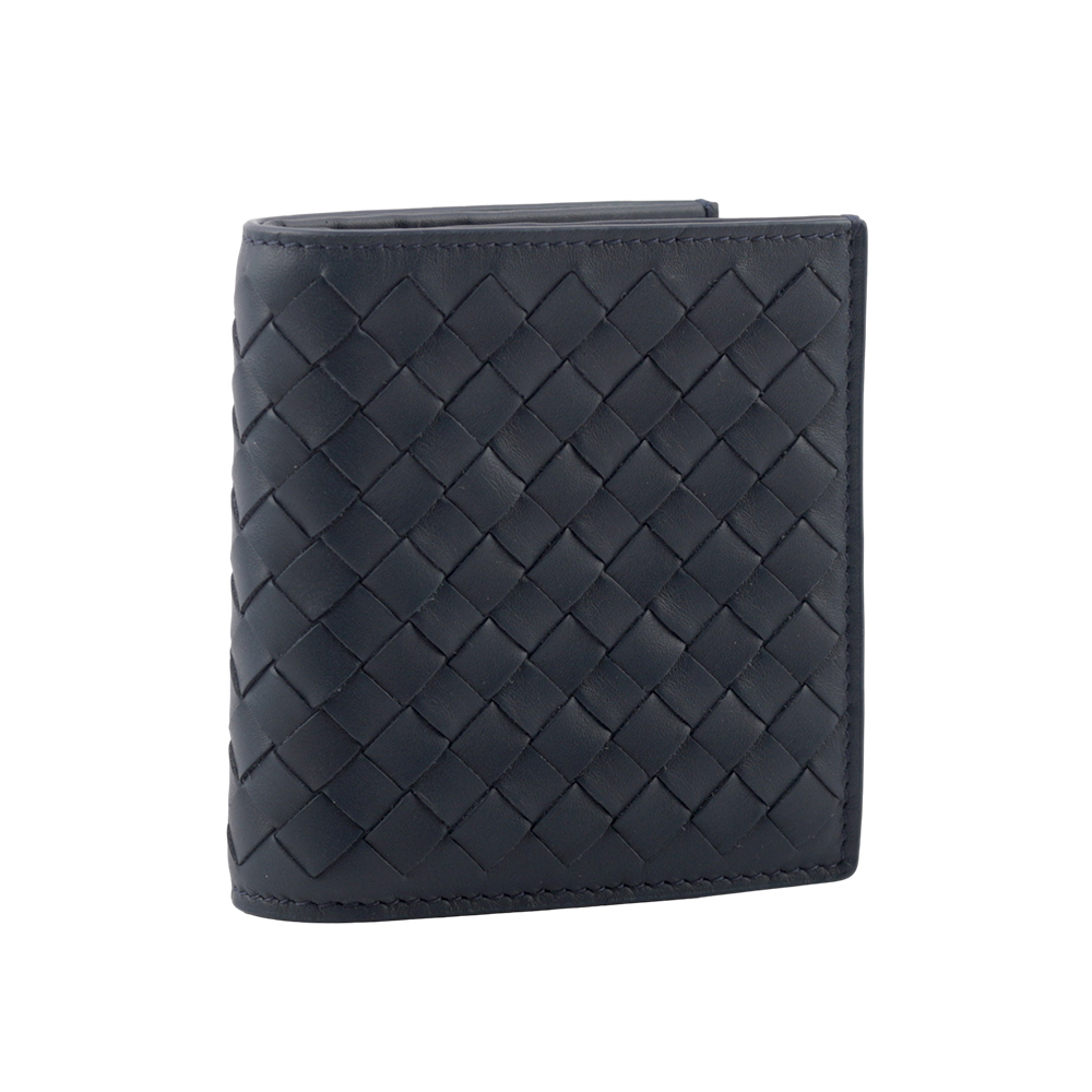 【BOTTEGA VENETA】小牛皮編織對開6卡短夾