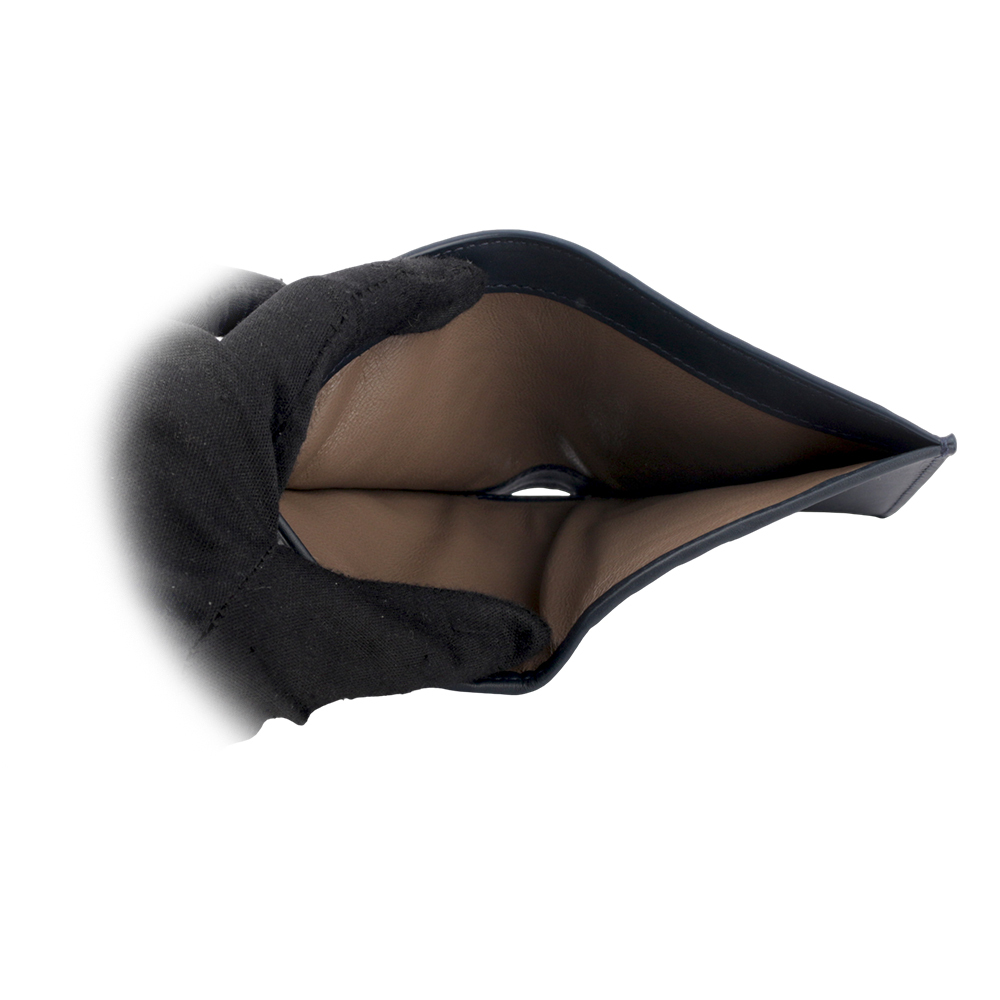 【BOTTEGA VENETA】小牛皮編織對開6卡短夾(深藍色) 222338 V4651 4013