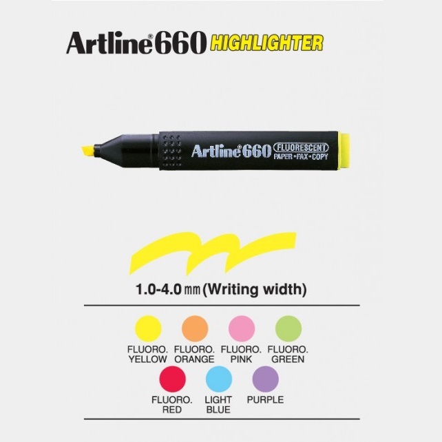 Artline 螢光筆 (多色可選) #660