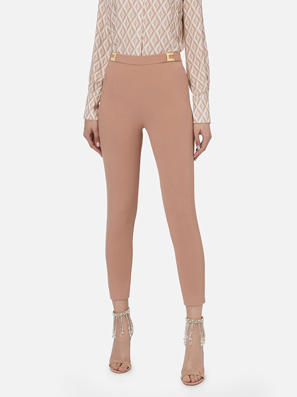 側拉鍊西褲(粉膚)