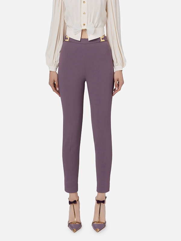 側拉鍊西褲(紫)