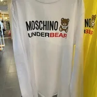 [S] MOSCHINO UNDERBEAR LONG SLEEVE CREW SWEATSHIRT,WHITE, ZUT18019003-0001 (SM780)