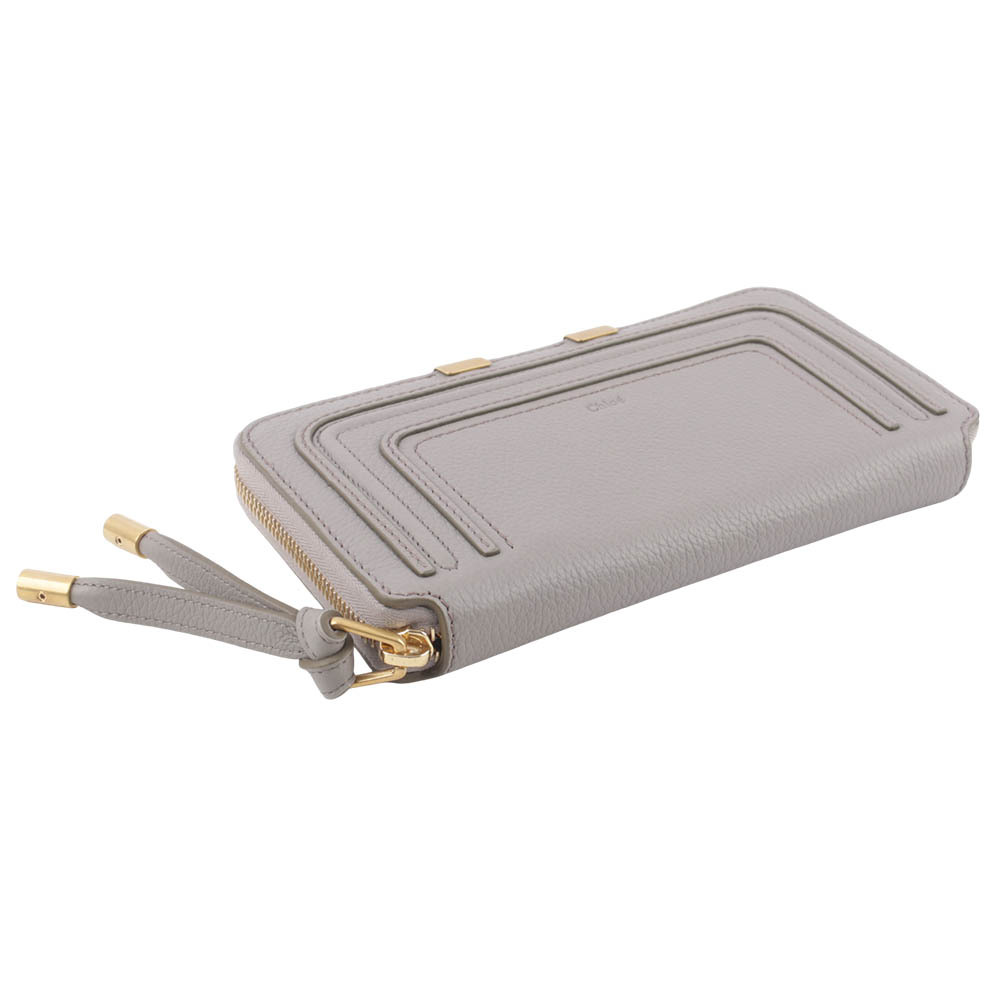 【CHLOE'】Marcie 牛皮ㄇ型拉鍊長夾(羊絨灰) CHC22AP671I31053