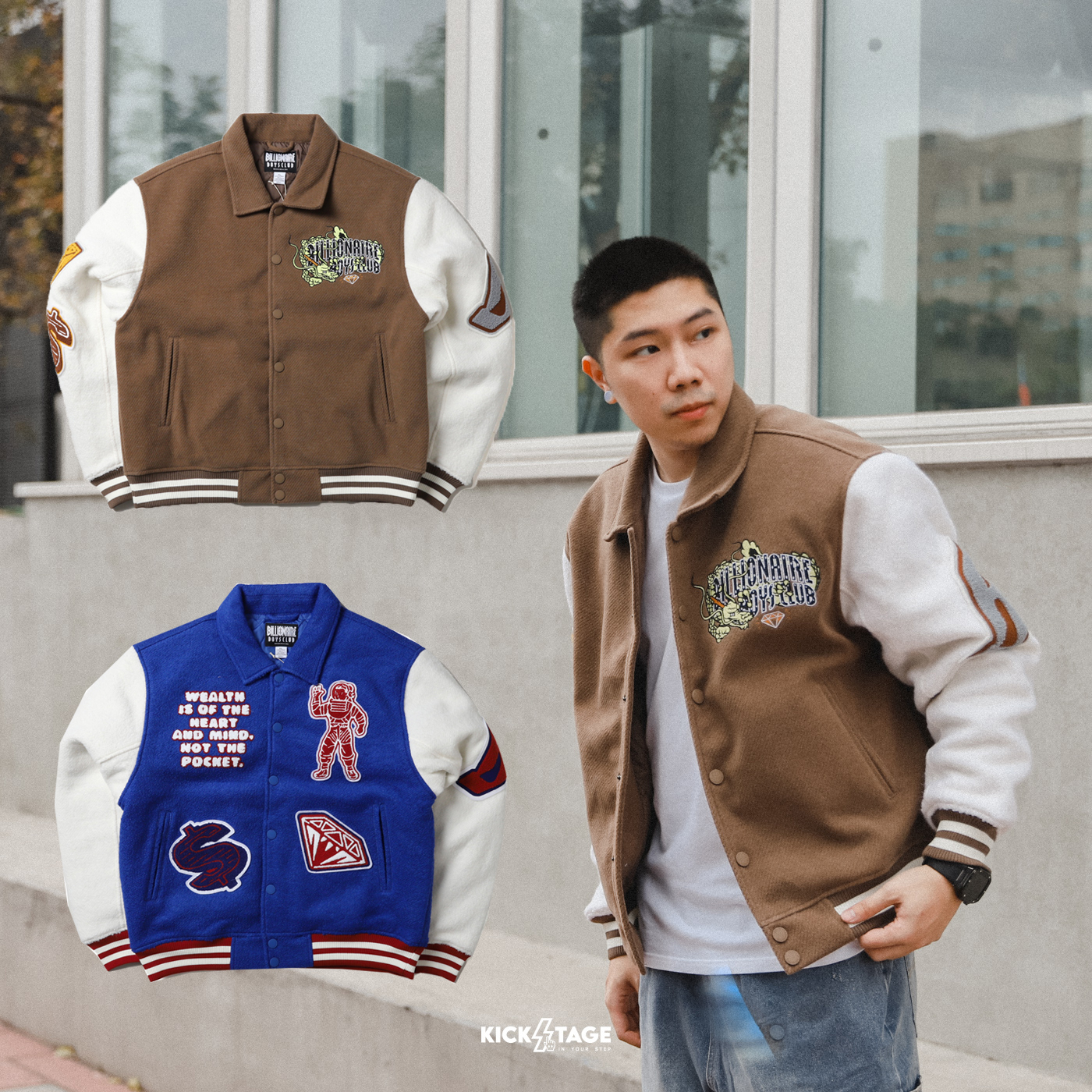 **特價商品售出不退換**BBC ICE CREAM BB DRAGON BOMBER JACKET 藍 棕 龍年 鑽石 太空人 棒球外套【BSS3JK002】