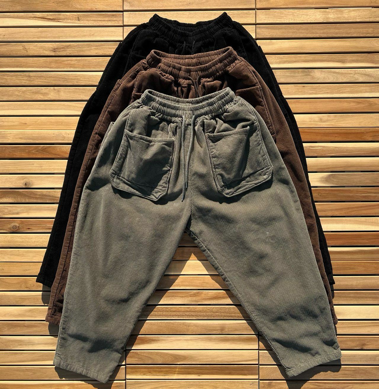 淨色燈心絨鬆身褲(薄抓毛底) PEACOCK-048P