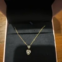 [S] CHIARA FERRAGNI HEART CRYSTAL PENDANT NECKLACE,GOLD, 803328895758 (SCF224)