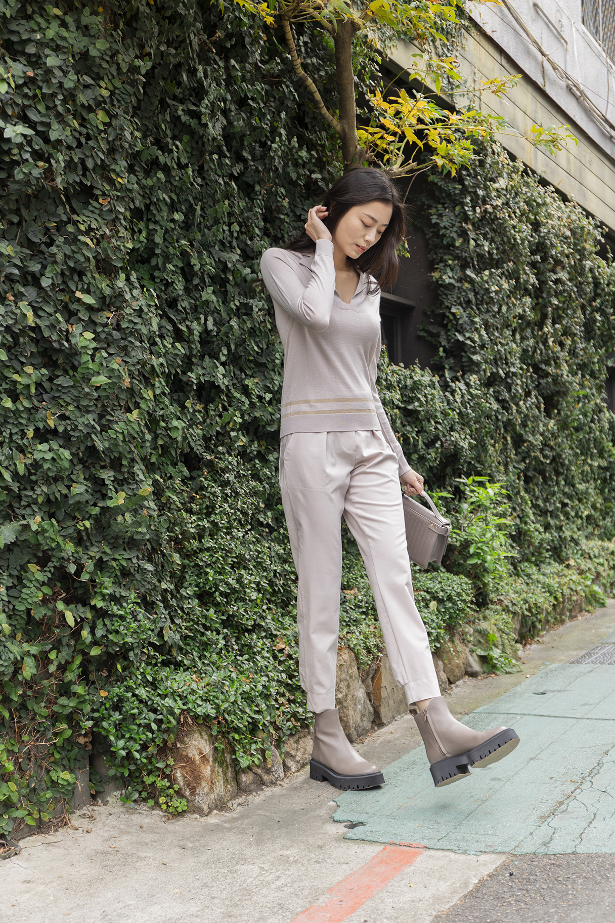 LORENA ANTONIAZZI 經典長褲(淺粉)