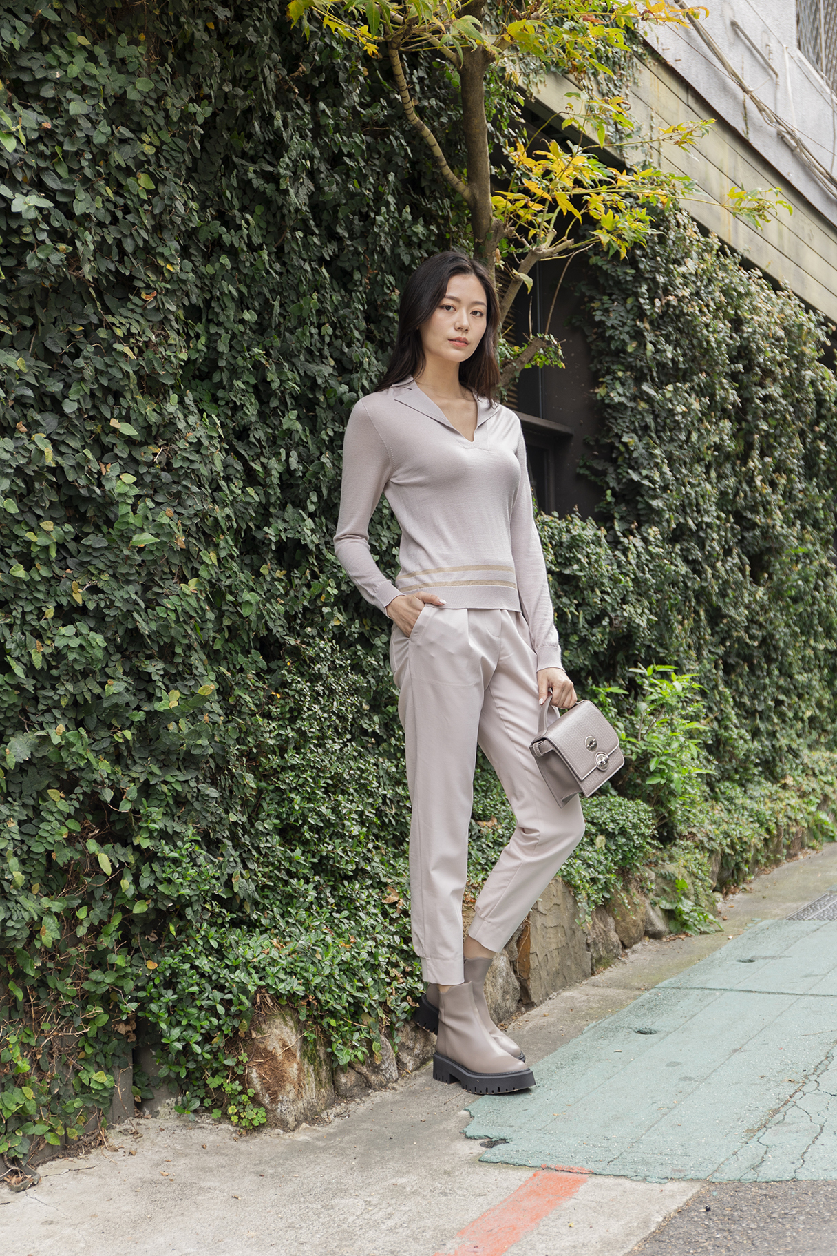 LORENA ANTONIAZZI 經典長褲(淺粉)