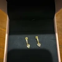 [S] CHIARA FERRAGNI HEART DANGLING EARRING,GOLD, 555550003564 (SCF225)