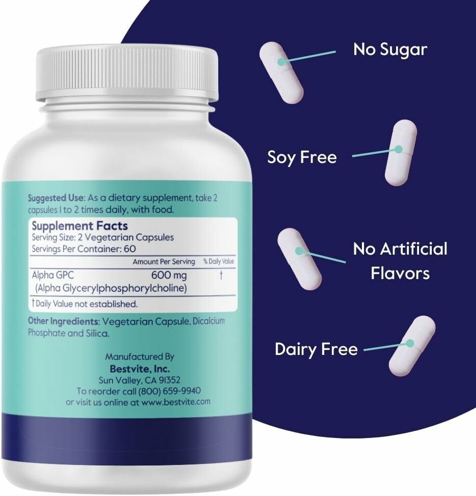 [預購] BestVite α-甘油磷酸膽鹼 300毫克 120粒素食膠囊 Alpha GPC