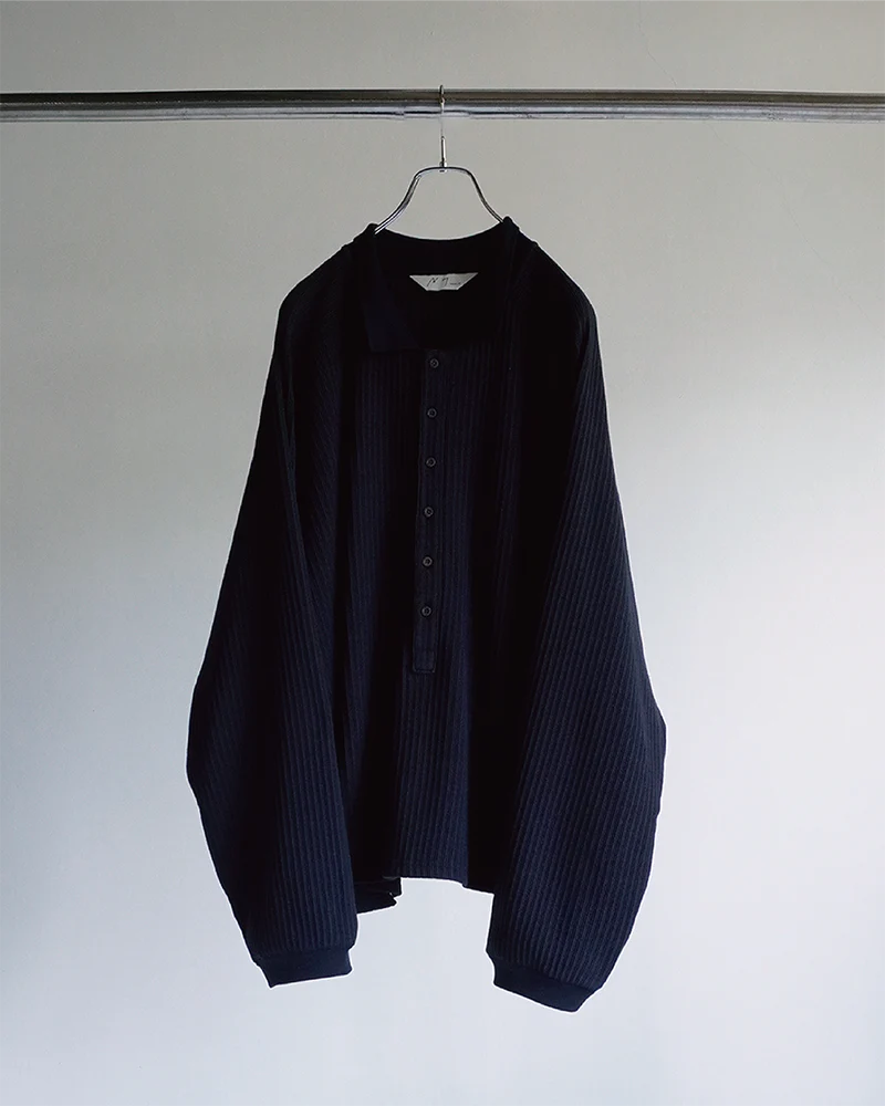 Ancellm24SSヘンリーリブLS Tシャツ ネイビー サイズ1 Ancellm24SSヘンリーリブLS Tシャツ ネイビー サイズ2