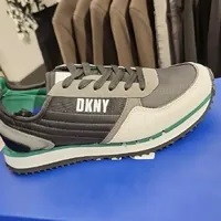 [S] DKNY SIDE LOGO SNEAKER SYNTHETIC LEATHER/TEXTILE,GREEN, DG3S0008-GREEN (SD839)