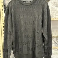 [S] DKNY LONG SLEEVE ALLOVER LOGO CREW,BLACK, M3301011-BLK (SD844)