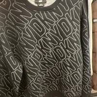 [S] DKNY DOUBLE KNIT LOGO CREW,BLACK, M1370127-BLK (SD845)