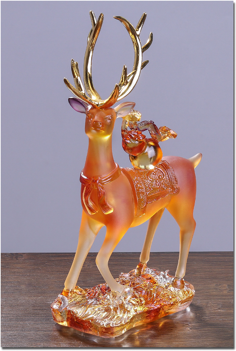 鹿港窯禮品館│琉璃梅花鹿 擺件 招財工藝品 適用於居家辦公室佈置 開業送禮 新屋落成 喬遷祝賀餽贈 最佳選擇