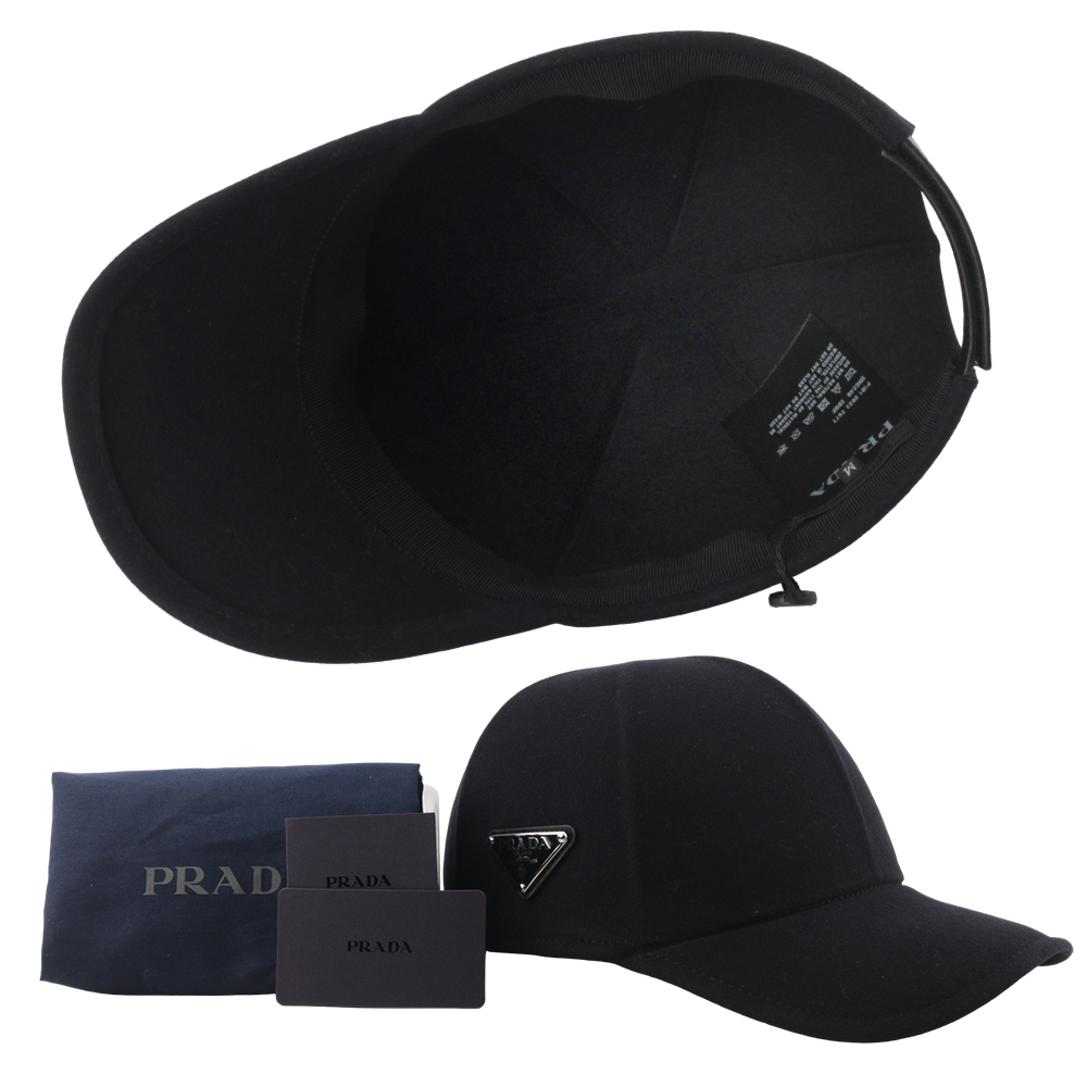 【PRADA】經典三角牌標誌棒球帽 M (海軍藍) 2HC249 2DUF F0008