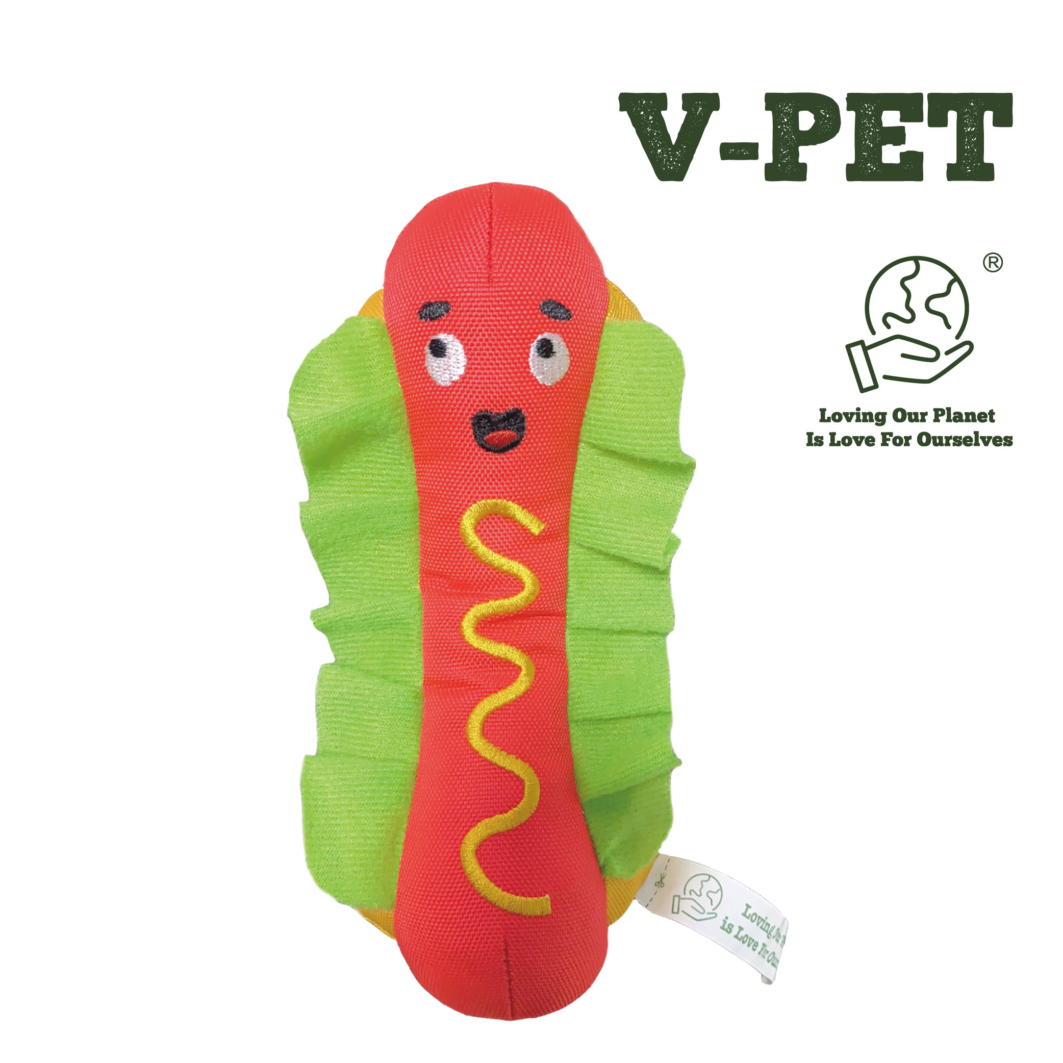 【V-PET寵物無毒玩偶 】狗狗專用_熱愛美食系列_耐咬耐磨玩具_共4款